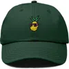 Dalix Pineapple Embroidered Dad Hat In Dark Green