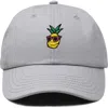 Dalix Pineapple Embroidered Dad Hat In Gray