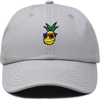Dalix Pineapple Embroidered Dad Hat In Gray