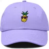 Dalix Pineapple Embroidered Dad Hat In Lavender