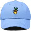 Dalix Pineapple Embroidered Dad Hat In Light Blue