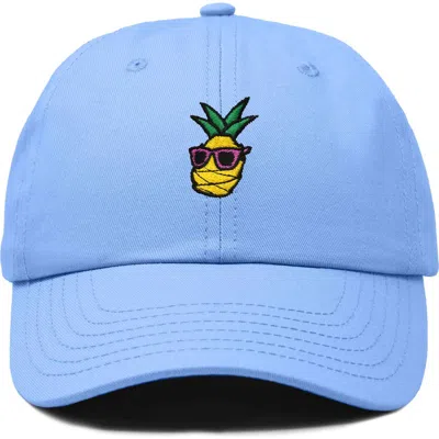 Dalix Pineapple Embroidered Dad Hat In Light Blue