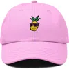 Dalix Pineapple Embroidered Dad Hat In Light Pink