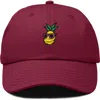 Dalix Pineapple Embroidered Dad Hat In Maroon