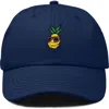 Dalix Pineapple Embroidered Dad Hat In Navy Blue