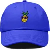 Dalix Pineapple Embroidered Dad Hat In Royal Blue