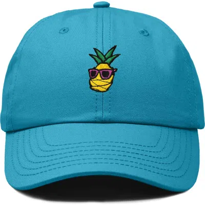 Dalix Pineapple Embroidered Dad Hat In Teal