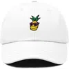 Dalix Pineapple Embroidered Dad Hat In White