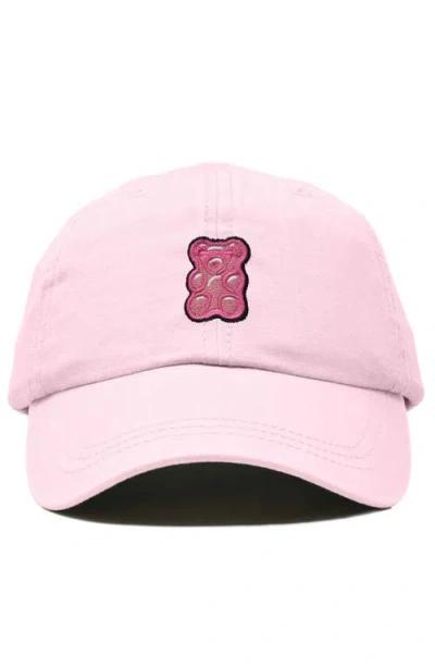 Dalix Pink Gummy Embroidered Casual Cap In Washed Pink