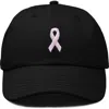 Dalix Pink Ribbon Dad Cap In Black