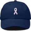 Dalix Pink Ribbon Dad Cap In Blue