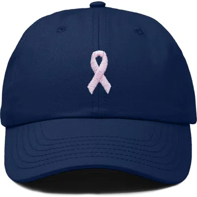Dalix Pink Ribbon Dad Cap In Blue