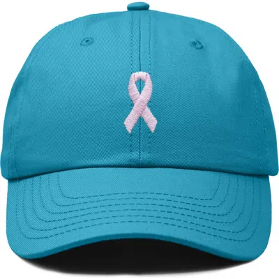 Dalix Pink Ribbon Dad Cap In Blue