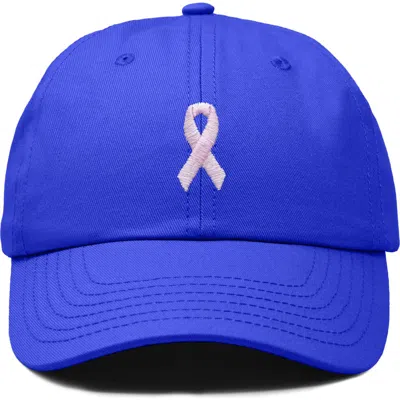 Dalix Pink Ribbon Dad Cap In Blue