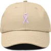 Dalix Pink Ribbon Dad Cap In Brown