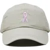 Dalix Pink Ribbon Dad Cap In Gray