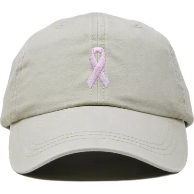 Dalix Pink Ribbon Dad Cap In Gray