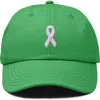 Dalix Pink Ribbon Dad Cap In Green