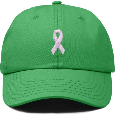 Dalix Pink Ribbon Dad Cap In Green