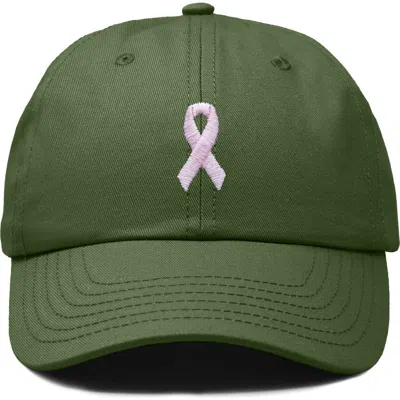Dalix Pink Ribbon Dad Cap In Green