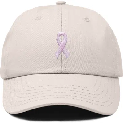 Dalix Pink Ribbon Dad Cap In Neutral