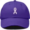 Dalix Pink Ribbon Dad Cap In Purple