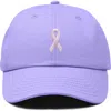 Dalix Pink Ribbon Dad Cap In Purple