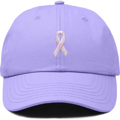 Dalix Pink Ribbon Dad Cap In Purple