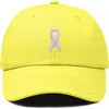 Dalix Pink Ribbon Dad Cap In Yellow