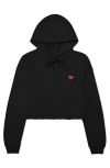Dalix Pixel Heart Cropped Hoodie In Black