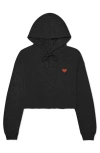Dalix Pixel Heart Cropped Hoodie In Dark Heather