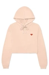 Dalix Pixel Heart Cropped Hoodie In Peach
