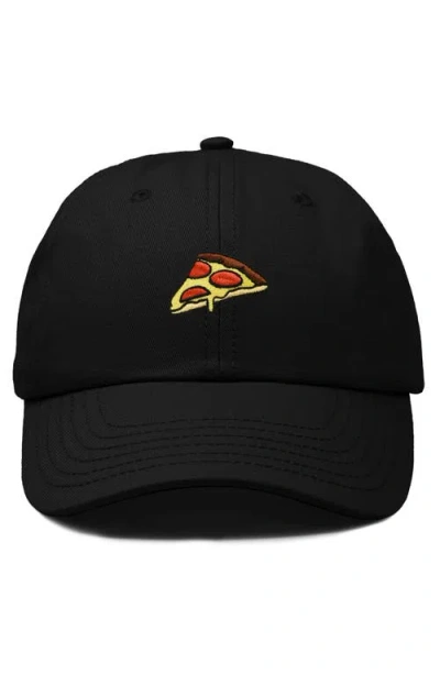 Dalix Pizza Slice Embroidered Dad Hat In Black
