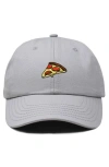 Dalix Pizza Slice Embroidered Dad Hat In Gray