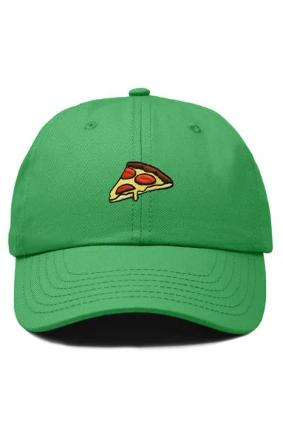 Dalix Pizza Slice Embroidered Dad Hat In Kelly Green