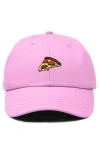 Dalix Pizza Slice Embroidered Dad Hat In Pink