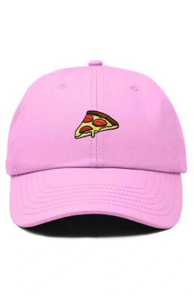 Dalix Pizza Slice Embroidered Dad Hat In Pink
