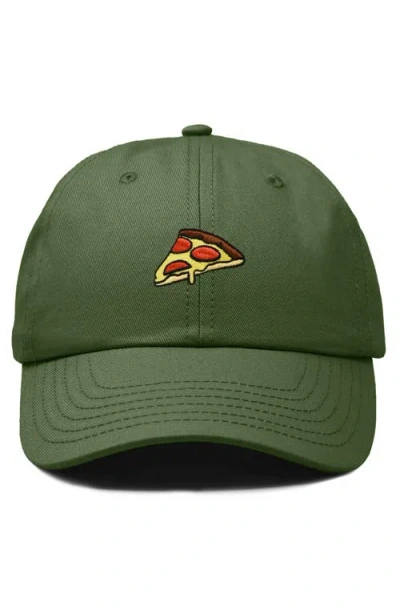 Dalix Pizza Slice Embroidered Dad Hat In Green