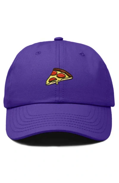 Dalix Pizza Slice Embroidered Dad Hat In Purple