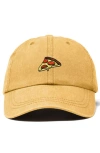 Dalix Pizza Slice Embroidered Dad Hat In Yellow