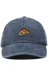 Dalix Pizza Slice Embroidered Dad Hat In Washed Navy Blue