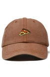 Dalix Pizza Slice Embroidered Dad Hat In Brown
