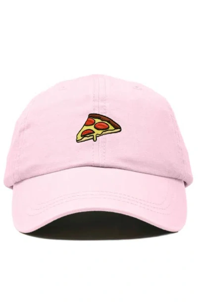 Dalix Pizza Slice Embroidered Dad Hat In Pink