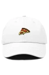 Dalix Pizza Slice Embroidered Dad Hat In White