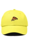 Dalix Pizza Slice Embroidered Dad Hat In Yellow