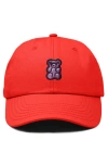 Dalix Purple Gummy Embroidered Cap In Red