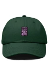Dalix Purple Gummy Embroidered Cap In Dark Green