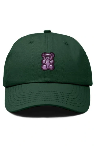 Dalix Purple Gummy Embroidered Cap In Dark Green