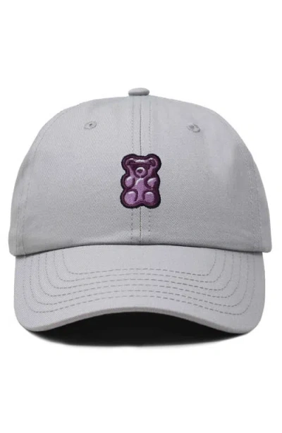 Dalix Purple Gummy Embroidered Cap In Gray