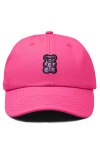 Dalix Purple Gummy Embroidered Cap In Hot Pink